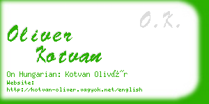 oliver kotvan business card